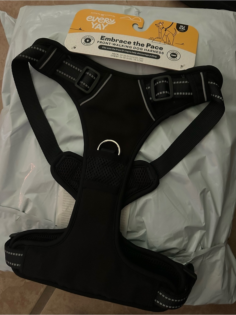 Embrace the Pace Front-Walking Dog Harness - Black